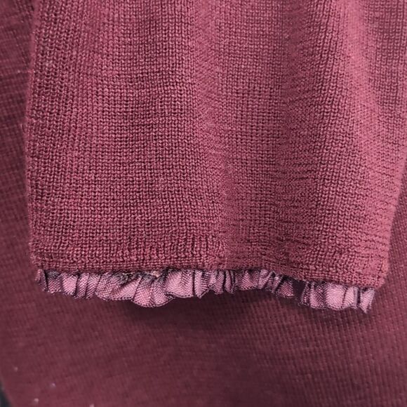 Roccobarocco burgundy wool blend sweater  dress size M 3/4 sleeves VINTAGE - Picture 8 of 9